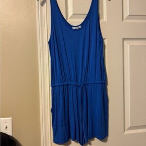 Blue Sleeveless Romper